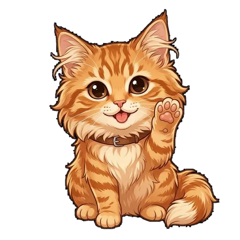 手をあげるにゃんこ