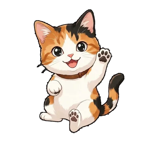 うれしそうにジャンプするにゃんこ